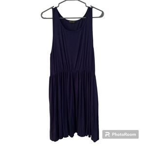 Fantaslook Navy Loose Fitting Dress with Pockets Casual Sleeveless Size Small